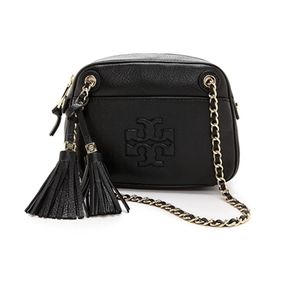 Tory Burch Black Pebble Leather Thea Bag